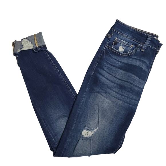 Kancan Chelsea High Rise Super Skinny Jeans Dark Wash Distressed Size 9/28 - Picture 2 of 12
